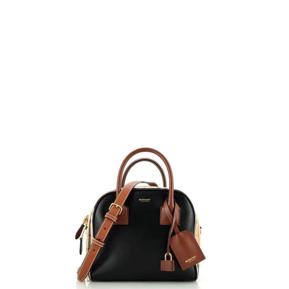 Burberry Bags Burberry Cube Bag Leather With Vintage Check